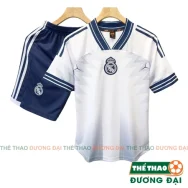 Quần Áo Bóng Đá, Đồ Đá Banh Real Trắng Xanh 2024 Thun Mè Cao Cấp Thoáng Khí Thể Thao Đương Đại