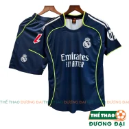 Quần Áo Bóng Đá Real Xanh Đen 2025 2026 Thun Mè Cao Cấp Thoáng Khí Thể Thao Đương Đại