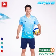 Quần Áo Bóng Chuyền NAM JP Spike Xanh BIỂN Thun Lạnh Cao Cấp Thể Thao Đương Đại