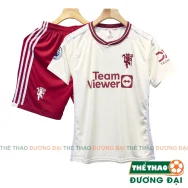 Quần Áo Bóng Đá, Đồ Đá Banh MU Kem Đỏ 2024 Thun Lạnh Cao Cấp Thể Thao Đương Đại