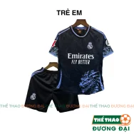 Quần Áo Bóng Đá Trẻ Em Real Đen Tím Rồng Thun Mè Cao Cấp Đồ Đá Banh Cho Bé Thể Thao Đương Đại