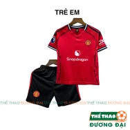 Quần Áo Bóng Đá Trẻ Em MU Đỏ 2025 2026 Thun Mè Cao Cấp Thoáng Khí Đồ Đá Banh Cho Bé