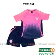 Quần Áo Bóng Đá Trẻ Em ĐT Đức Hồng Thun Mè Cao Cấp Thoáng Khí Đồ Đá Banh Cho Bé