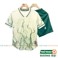 Quần Áo Bóng Đá Thiết Kế HD Nova Kem Xanh Thun Mè Cao Cấp Thoáng Khí Thể Thao Đương Đại