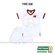 Quần Áo Bóng Đá Trẻ Em ĐT Việt Nam Trắng Thun Lạnh Cao Cấp Đồ Đá Banh Cho Bé