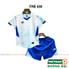 Quần Áo Bóng Đá Trẻ Em Thiết Kế Mikal K5 Trắng Bích Thun Mè Thoáng Khí Đồ Đá Banh Cho Bé