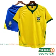 Quần Áo Bóng Đá ĐT Brasil WC26 Vàng Thun Mè S-Comf Thoáng Khí Thể Thao Đương Đại