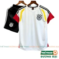 Quần Áo Bóng Đá ĐT Đức Trắng Đỏ Training WC26 Thun Mè S-Comf Thoáng Khí Thể Thao Đương Đại